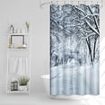 thumbnail image 4 of Christmas Themed Fabric Shower Curtains Winter Wonderland Forest Long Waffle Bath Curtain Farmhouse Xmas Holiday Shower Curtain for Kids Bathroom Decor Waterproof with Hooks,84x72 Inch, 4 of 6