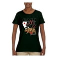 thumbnail image 2 of California Republic Cali Bear Pop Culture Womens Graphic T-Shirt, Forest Green, 2XL, 2 of 3