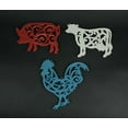 thumbnail image 6 of Zeckos Colorful Cast Iron Farm Animal Kitchen Trivets Set of 3, 6 of 7