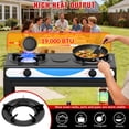 thumbnail image 3 of Propane Gas Stove, 2-Burner, Auto Ignition, Portable, Stainless Steel, 19000 BTU/hr, Perfect for Outdoor Kitchens, 3 of 7