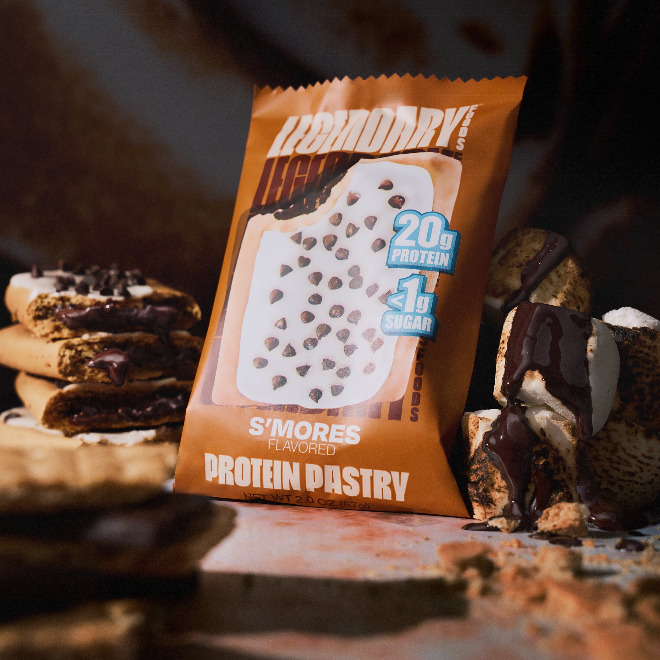 (4 pack) Legendary Foods Gluten Free and Keto Friendly Protein Pastry - S'mores - 8oz/4ct