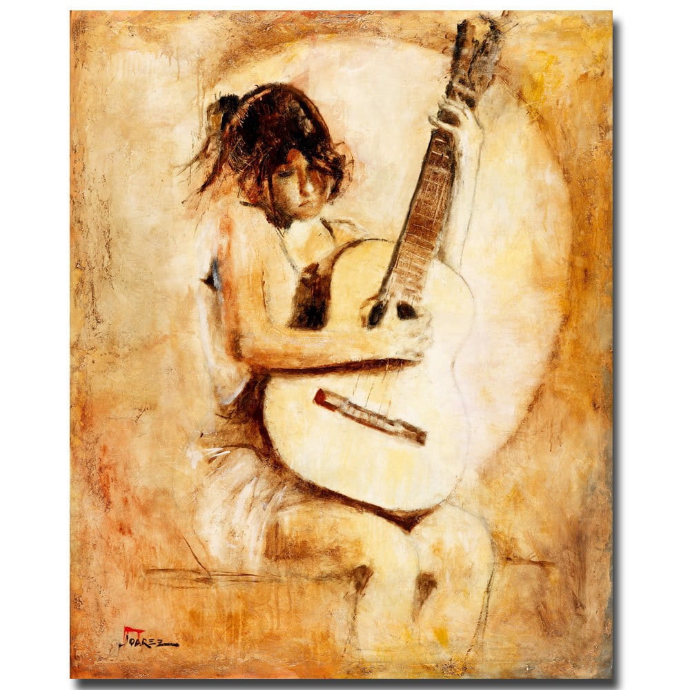 Trademark Art "Soft Guitar" Canvas Art by Joarez