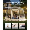 thumbnail image 3 of KFFKFF Pop-Up Clear Bubble Tent, 12 x 11.1 ft Waterproof & UV-Resistant Outdoor Dome, Transparent Camping Shelter with Windows, 540° Panoramic View, Fits 10-12 People for Patio or Backyard Use, 3 of 9
