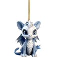thumbnail image 1 of Adornos para el hogar con forma de dragón azul y blanco, adornos para el árbol de Navidad, decoraciones para el hogar, 1 of 1