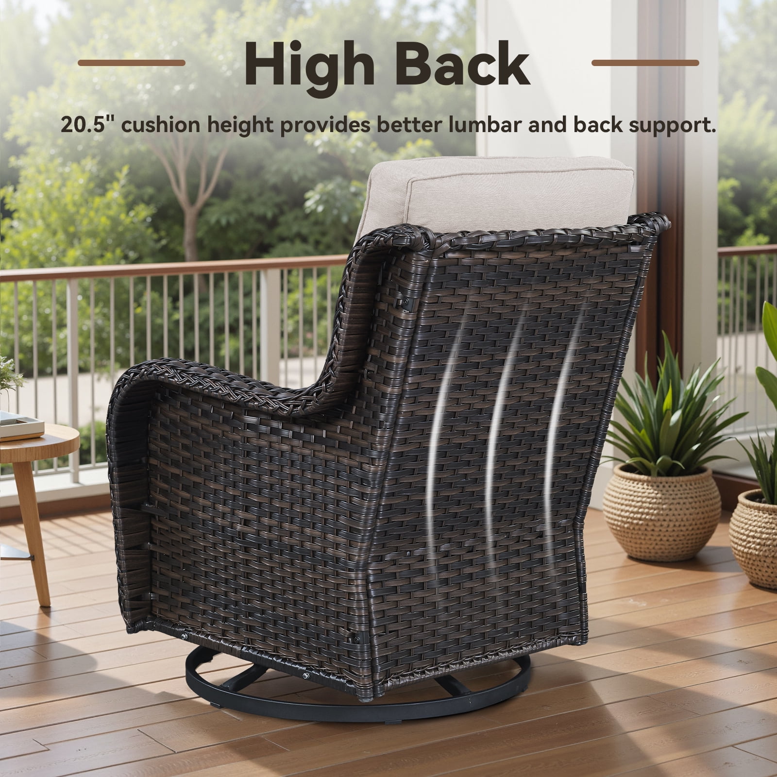 Bellefurn 11 Pieces Patio Furniture Sets with Fire Pit and Swivel Rocker Chairs,Outdoor Furniture with Fire Pit and Side Table Outdoor Conversation Set for Porch Deck Backyard Poolside
