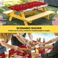 thumbnail image 6 of Red Christmas Table Cloths for 3 Foot Rectangle Tables, Snowflake Winter Xmas Ball Patio Waterproof Elastic Fitted Tablecloths, Washable Rectangular Table Cover for Camping, 6 of 8