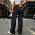 thumbnail image 6 of Zynoxe Womens Corduroy Pants Fall Warm Comfortable Elastic Waist Wide Leg Pants Casual Straight Relaxed Plus Size Sweatpants with Pockets Black L, 6 of 7
