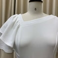 thumbnail image 5 of AURA Plus Size Ruffle Sleeve Pleated Midi Dress Elegant High Waist Swing Skirt Solid Color, 5 of 9