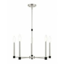 Mid Century Modern Contemporary Five Light Chandelier-Brushed Nickel Finish Bailey Street Home 218-Bel-4188612