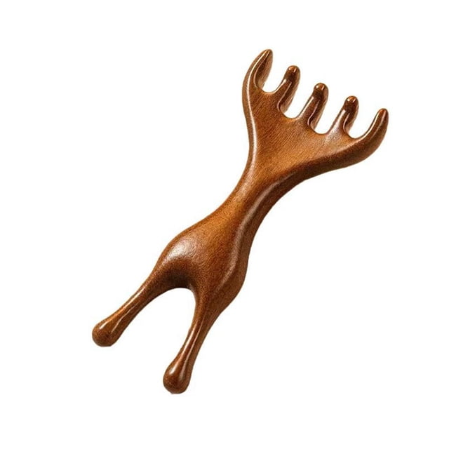 Corne de Cerf six Griffes Usage Domestique Masseur de Tête Petit Râteau Peigne Méridien du Cuir Chevelu