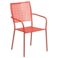 thumbnail image 6 of Emma + Oliver Commercial Grade 35.5" Square Coral Patio Table Set-4 Square Back Chairs, 6 of 6