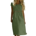 thumbnail image 4 of Bosfbaoi Dresses For Women Linen Cotton Lace Trim Maxi Dress Empire Waist Summer Dress Loose Boho Women Dresses Casual Sundress, 4 of 8