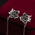 thumbnail image 6 of Retro Rose Flower Tie Clip for Men Women Dangle Hanging Chain Tassel Flowers Floral Neckties Clips for Wedding Anniversary Formal Business Suit Shirt Collar Lapel Accessories, 6 of 7
