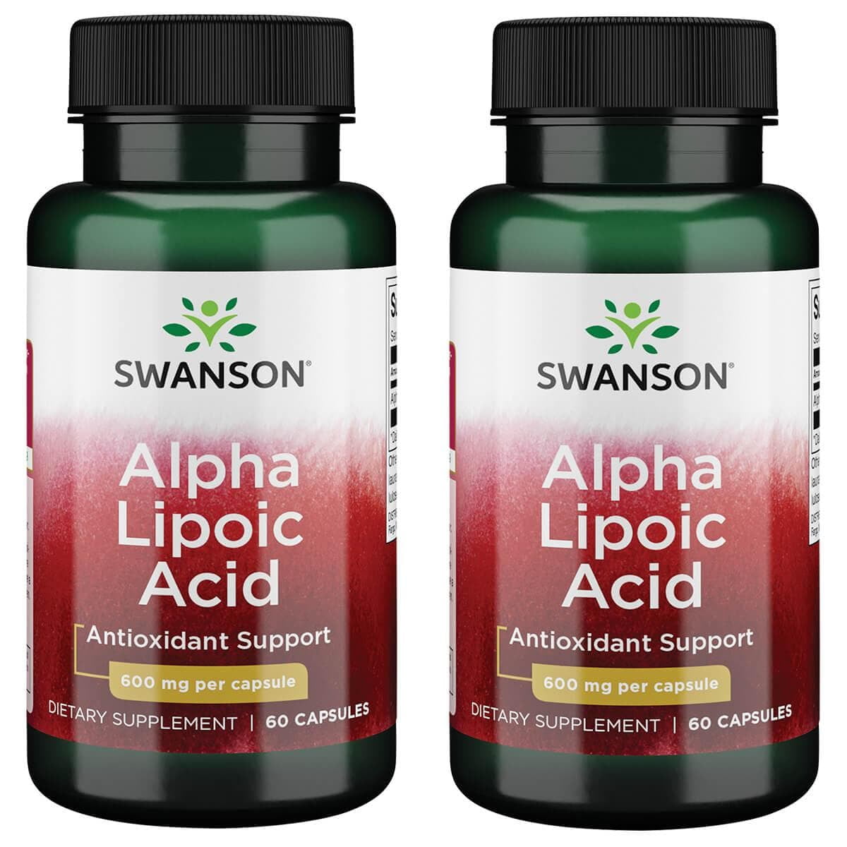 Swanson Alpha Lipoic Acid 600 mg 60 Caps 2 Pack