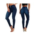 thumbnail image 3 of Women'S High Waist Skinny Stretch Jeans Shaping Butt Lifting Denim Pants Dark Blue S, 3 of 9