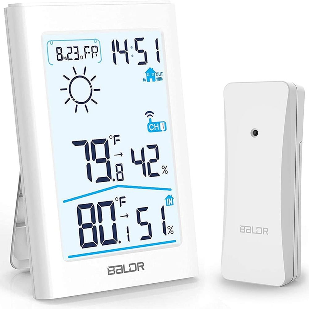 BALDR Digital Color Weather Station Wireless Indoor/Outdoor Thermometer  Forecast