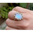 thumbnail image 2 of Navya Craft Rainbow Moonstone Oval 925 Sterling Silver Handmade Women Crown Ring Size 6.0, 2 of 4
