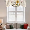 thumbnail image 2 of Sunflowers Tie Up Valance Curtains for Windows, Kitchen Curtains Window Treatments, Farmhouse Retro Botanical Floral Bee Love Heart Short Window Shades Valances for Bedroom Bathroom Cafe 42"x12", 2 of 8