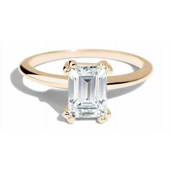 Jewelerix Emerald Cut Moissanite Diamond Ring 1 CT Engagement Ring Anniversary Promise Ring Gift for Her