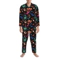 thumbnail image 3 of Salouo Animals Under Water Print Button-Front Long Sleeve Pajama Set for Men, Soft 2Pjs Men's Long Sleeve Sleepwear-XX-Large, 3 of 7