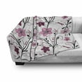 thumbnail image 3 of Dragonfly Soft Flannel Fleece Throw Blanket, Shabby Form Floral Swirled Leaves and Florets Illustration, Cozy Plush for Indoor and Outdoor Use, 70" x 90", Pale Pink Dried Rose, by Ambesonne, 3 of 6