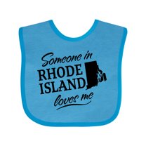 Inktastic Someone in Rhode Island Loves Me Boys or Girls Baby Bib
