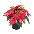 thumbnail image 4 of deevoka Christmas Artificial Poinsettia Plant Artificial Bonsai Desktop Ornament Decorative Artificial Plants for Winter Home Holiday A, 4 of 9