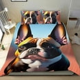 thumbnail image 1 of Bulldog Francés Conjunto de sábanas temático, trío de piezas, cómodo y amigable con la piel, diseño único, regalo de decoración para el hogar para familiares, amigos y fans,140cm *210cm, 1 of 6