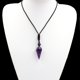 thumbnail image 2 of Collar puntiagudo de piedra de cristal curativo, cuerda negra ajustable, collares con colgante de piedras preciosas naturales, joyería para hombres y mujeres JM, 2 of 5