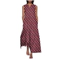 thumbnail image 2 of Women Summer Dresses Plus Size, Women's Summer Sexy Fashion Printing Sleeveless V-Neck Dress(Wine,XL), 2 of 5