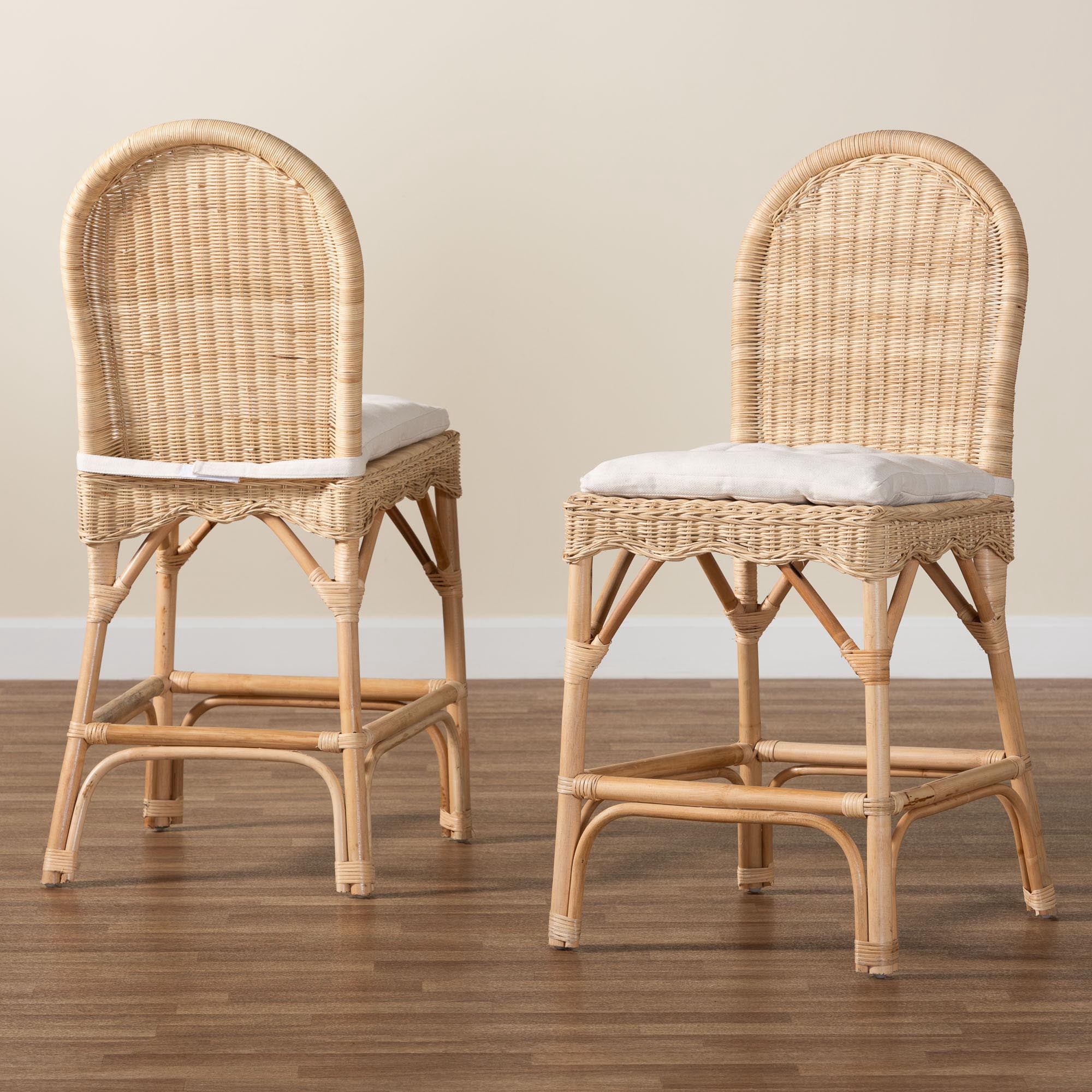bali & pari Bilu Boho Counter Stool, 2-Piece, Natural