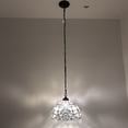 thumbnail image 5 of White Stained Glass Pendant Lights Baroque Style LED Bulb Included 12-Light Fixture, 5 of 5