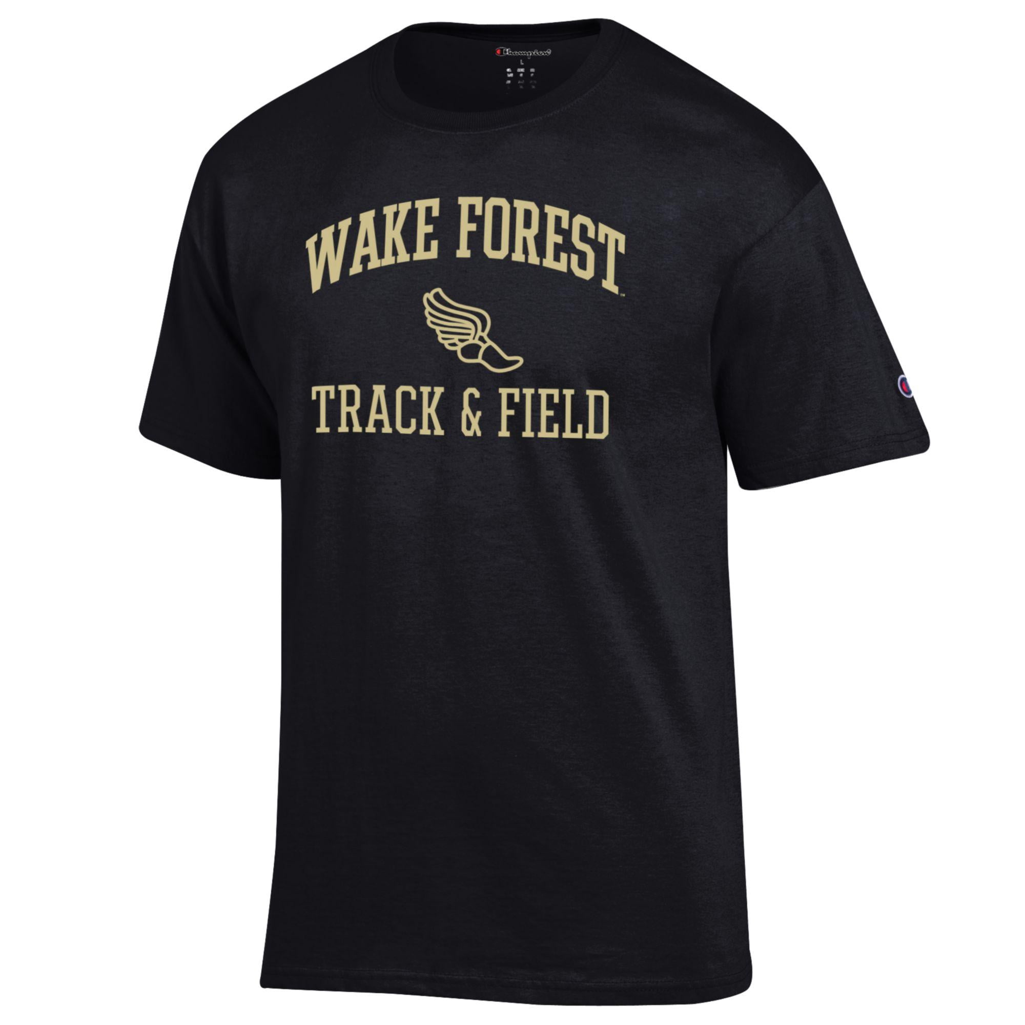 Men's Champion  Black Wake Forest Demon Deacons Track & Field Icon T-Shirt