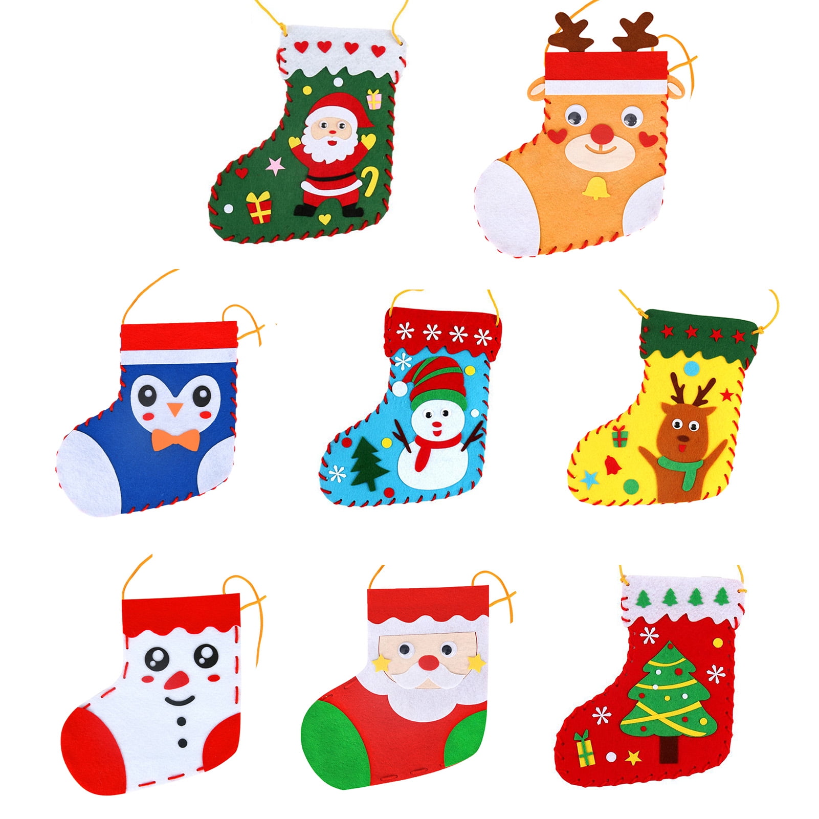 TOPOINT 8Sets Christmas Felt Crafts Christmas Ornaments Diy Crafts topoint-8sets-christmas-felt-crafts-christmas-ornaments-diy-crafts