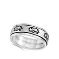 thumbnail image 4 of Elephant Spinner Ring .925 Sterling Silver Band Jewelry Female Male Unisex Size 12, 4 of 4