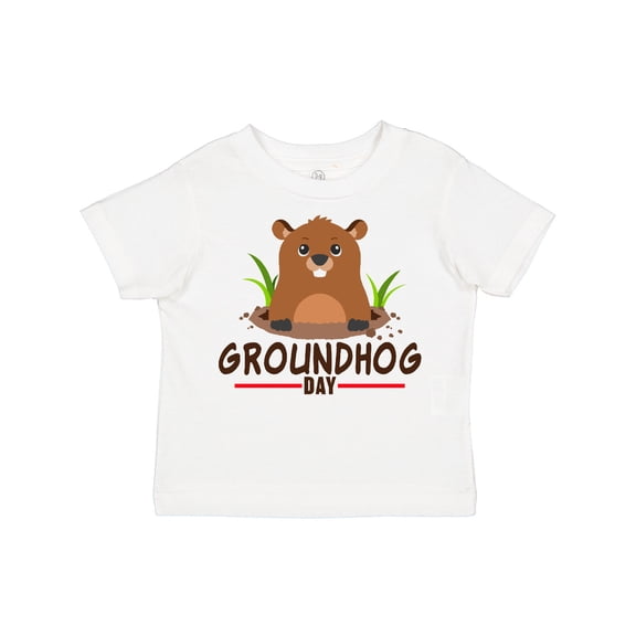 Inktastic Groundhog Day with Cute Groundhog Illustration Boys or Girls Toddler T-Shirt