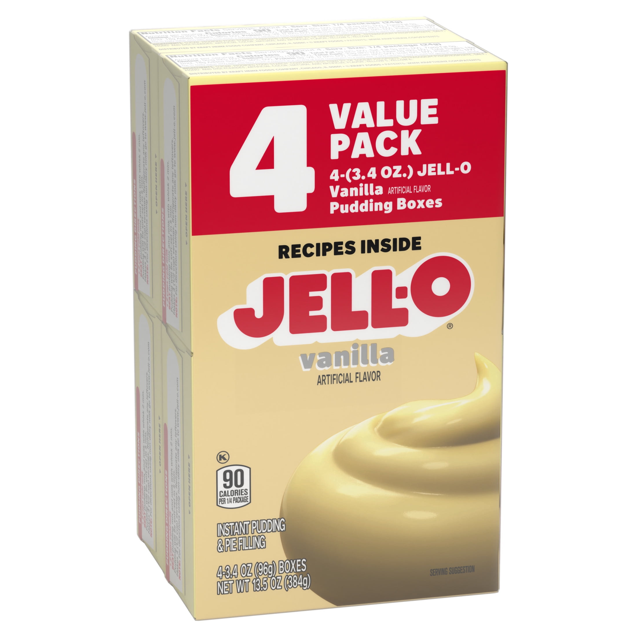 Jell-O Vanilla Instant Pudding & Pie Filling Mix Value Pack, 4 ct