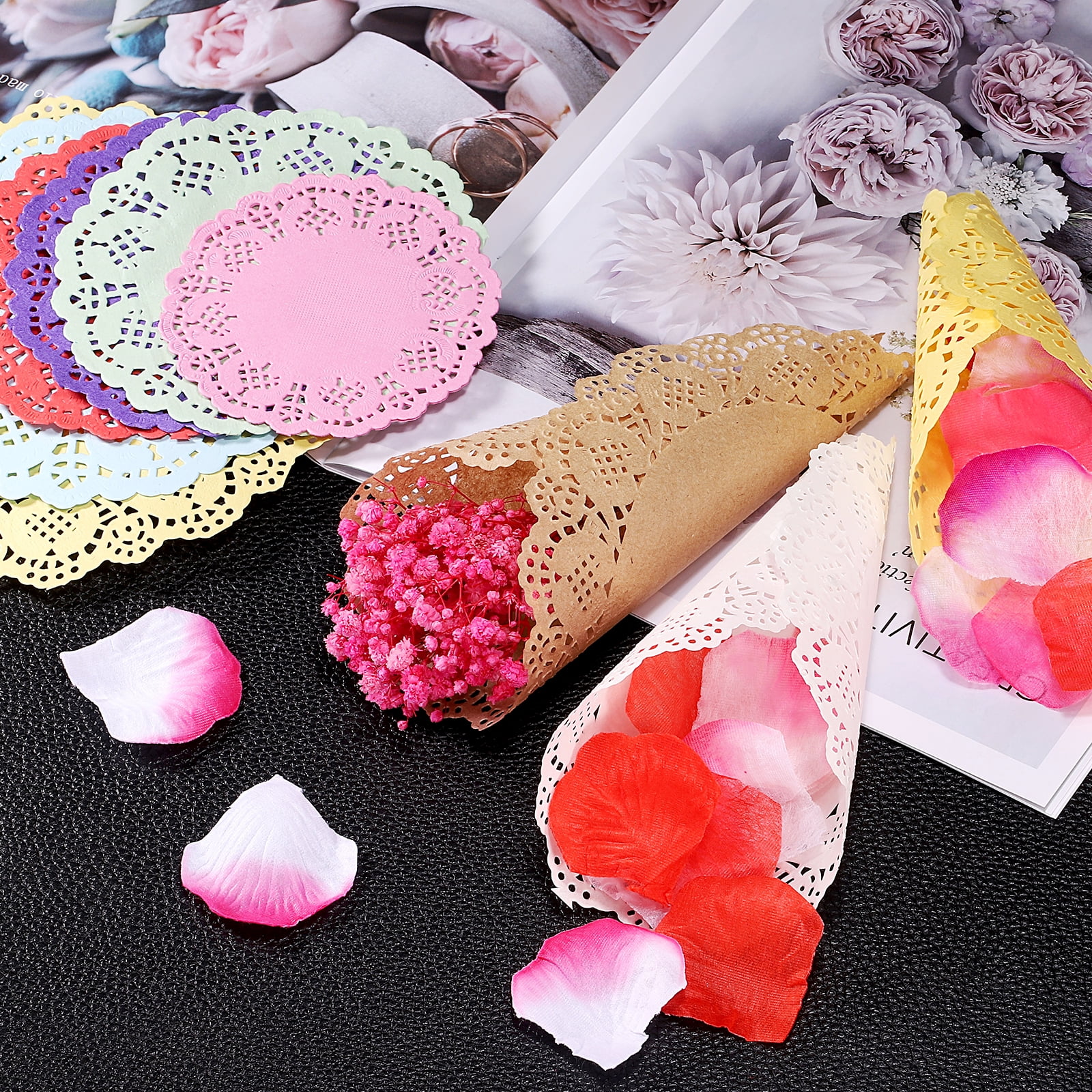 Unique Bargains 100Pcs Disposable Paper Placemats for Cakes Table Plate Crafts Brown 4.5"
