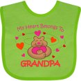 thumbnail image 3 of Inktastic Heart Belongs to Grandpa Girls Baby Bib, 3 of 4