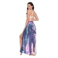 thumbnail image 3 of FORMRS Womens Long Sarong Beach Wrap Semi-Sheer Bikini Skirt Bathing Swimsuit Cover Up, Astronaut Pattern, 3 of 7