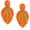 Orange, variant on Raffia Long Leaf Earrings Colorful Handmade Rattan Leaf Drop Dangle Earrings Summer, Style P4144