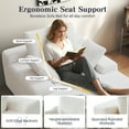 thumbnail image 3 of Sdorens Oversized Chaise Lounge Chair Indoor,Upholstered Sofa Bed with Throw Pillows and Armrests,White Couches for Living Room,Bedroom,White,Corduroy, 3 of 15