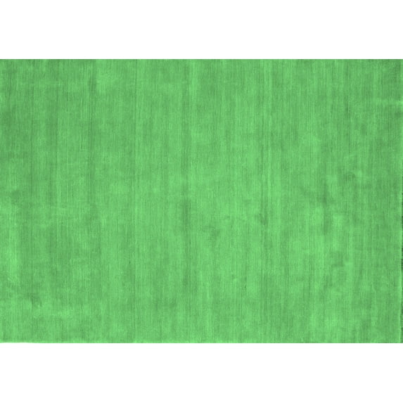 Ahgly Company Indoor Rectangle Abstract Emerald Green Contemporary Area Rugs, 7' x 10'