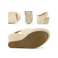 thumbnail image 2 of BLISSFUL STEP Women's Fashion Espadrille High Heel Open Toe Sandals Beige 9, 2 of 6