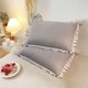 thumbnail image 5 of French Pillowcase Ruffle Designs Soft Brushed Fabric Suitable For Bedroom Envelope Closure Pillowcase, 5 of 6
