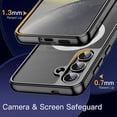 thumbnail image 5 of JETech Magnetic Case for Samsung Galaxy S24 5G, Compatible with MagSafe, Shockproof Protective Phone Cover, Non-Yellowing Hard Clear PC Back (Black), 5 of 7
