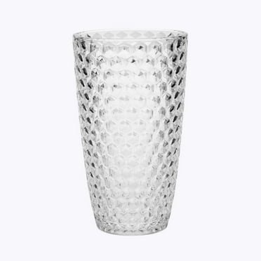 Diamond Cut Acrylic Glasses Drinking Set of 4 (19oz)