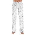 thumbnail image 2 of White Womens Halloween Pants Spooky Season, Cozy, Fleece, Cute, Warm, Loose, Fall Pajama Pants, Sleepwear, Pjs Pants, High Waisted, Comfy, Winter Clothes L, 2 of 6