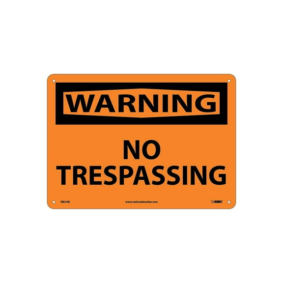 National Marker No Trespassing 10X14 .040 Aluminum Warning Sign W81AB