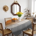 thumbnail image 3 of Burnt Orange Gray Ombre Table Cloth Waterproof Tablecloths, Vintage Farmhouse Wooden Tablecloth Dining Table Cover for Kitchen Party Tabletop Outdoor, Square Tablecloth 54x54 Inch, 3 of 9
